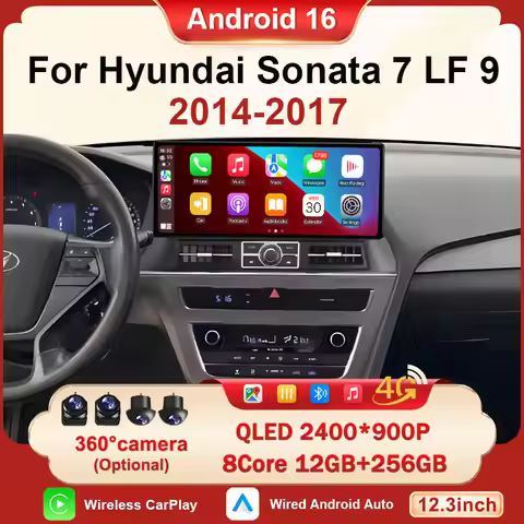 Android 16 Carplay Auto Car Radio DSP Multimedia GPS Navi For Hyundai Sonata 7 LF 9 2014 - 2017 LHD