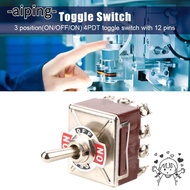 AIPING Heavy Duty Toggle​​, 4PDT 12 Pin Rocker Switch Button Mechanism for Mechanical System ​​3 Pos