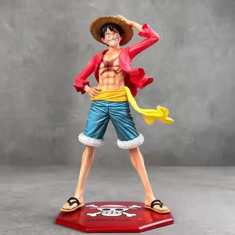 New Spot 24cm One Piece Hat-Pressing Luffy Animation Gk Model Action Figures Model Tide Play Around 