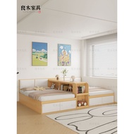 Children's Bed Parent-Child Bed Storage Solid Wood Tatami Family of Four Splicing Large Bed Second C