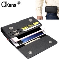 ✙❍ Double Layer Man Waist Pack Belt Bag for iPhone 12 11 XS XR 6 7 8 Phone Wallet Purse Holster PU Leather Case for Samsung etc.