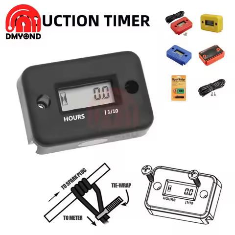 6 Color Waterproof Digital Hour Meter LCD Display Portable Engine Gauge Hour Meter For Motorcycle/Bo