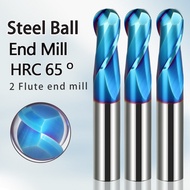 YI CHANG Ball Nose Carbide End Mill ชุด Blue Nano เคลือบ HRC65 ° High Hard Milling CUTTER 2 ขลุ่ย CNC เครื่องมือเครื่อง 1 pcs/5 pcs