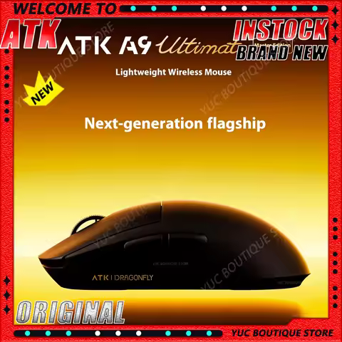 NEW ATK A9 Ultimate Wireless Mouse Master Edition PAW3950UItra 53gUltra Lightweight Ergonomic Game E