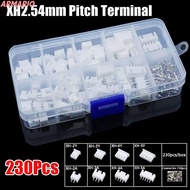 ARMARIO 230Pcs Pin Connector, 2p 3p 4p 5pin Male And Female 2.54mm Pitch Terminal, Durable XH2.54 4 