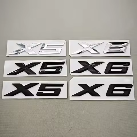 3D ABS Black Chrome Car Letters Rear Trunk Badge X5 X6 Logo Emblem Decals For BMW X5 X6 F15 G05 F16 