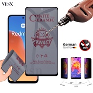 Anti Spy Privacy Ceramic Glass Screen Protector Film For Redmi 14R 14C 13 13x 13C 12 12C 10 10C 9 9A