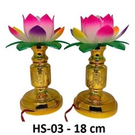 Yellow Base HS-03 Lotus Altar Light Set (Large) | Decorative Altar Lights