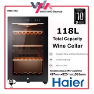 Haier 118L 198L Wine Cellar HWS-49G / HWS-84G | Anti-UV Glass Door | Low Vibration | LED Display | P