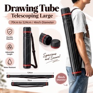 Drawing Tube Telescoping Large Plastic Black Storage Tube Expandable 70cm to 124cm / 4inch Diameter