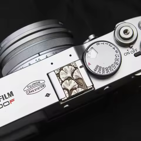 Handmade Retro Metal Shutter Button Hot Shoe Cover for Fuji XT4 XT5 XT50 XE4 X100VI Leica Q3 M11 Pan