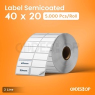 BARCODE LABEL 40X20 STICKER PRICE 40 X 20 SEMICOAT CONTENTS 5,000 PCS BARCODE PAPER 40MM X 20MM