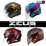 Zeus Helmet ZS-613 Modular Helmet Graphic Design (Smoke Visor Included)