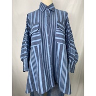 DRIAS BEGONIA DENIM STRIPES BLOUSE