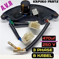 OBRAL AVR OVAL 3PHASE 8 KABEL UNTUK GENSET BAHAN BAKAR SOLAR ATAU