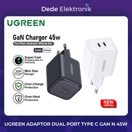 Ugreen Dual Port USB C 45W Fast Charging Charger Head For iphone 16 15 Samsung Ultra 45W 2.0