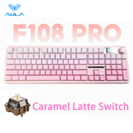 AULA F108/ F108PRO คีย์บอร์ดแบบกลไกที่กำหนดเอง100% รูปแบบคีย์เต็มรูปแบบคีย์บอร์ดเล่นเกมร้อนเปลี่ยนไฟ