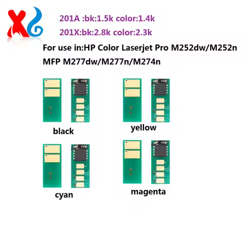 4Color HP201A CF400A CF401A Toner Cratridge Chip Compatible For HP Laserjet Pro M274n M252n M252dw m