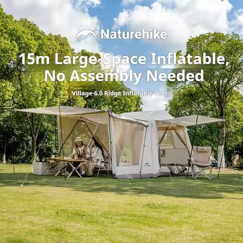 Naturehike Village 6.0 Ridge Inflatable Tent Silver Coating Sun Protection Waterproof Outdoor Hiking