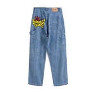era-won Jeans There Is A Side Bag. CARPENTER DENIM X STRANGER THINGS Model Light Washed Color Seluar