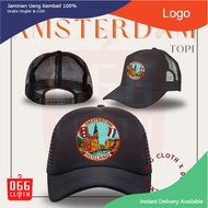 DGGCloth Topi Souvenir Negara Netherlands  - Topi Trucker Oleh Oleh Amsterdam