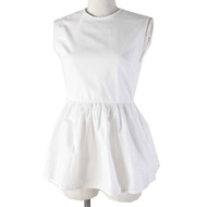 สภาพดีเยี่ยม ◎ CECILIE BAHNSEN 1577-343-8031 SS20-00107 EA TOP เสื้อแขนกุดผ้าฝ้าย 100% ผูกริบบิ้นด้า