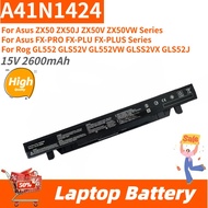 High Quality A41N1424 Laptop Battery 15V 2600mAh For ASUS Rog GL552VX GL552VXM GL552 GL552V GL552VW 
