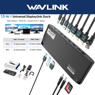WAVLINK 13-in-1 DisplayLink Docking Station With 100W Charging, 3 HDMI, 5 USB Ports, Ethernet, SD/TF