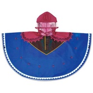 迪士尼冰雪奇緣安娜兒童造型斗篷雨衣 80–100cm RAPO2N｜透明兜帽・360°反光條・附收納袋 日本平行進口