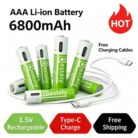 Rechargeable AAA Battery 1.5V 6800mAh Long-lasting Triple A Li-ion Batteries AAA Battery for Camera,
