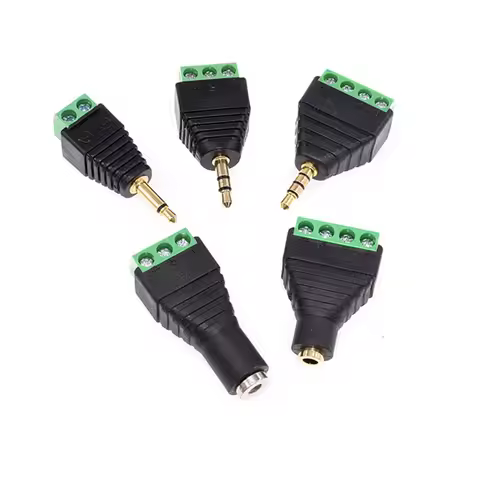 1PCS 3.5 Jack Connector Stereo Adapter 3.5mm Audio Mono Channel Plug To Screw Terminal Audio Mono Ch