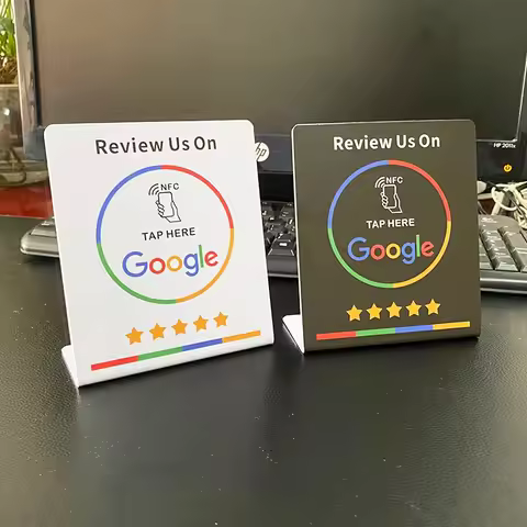 13.56MHz Programmable Google Review Card NFC Station Table NFC Google Reviews Display Bending Card S