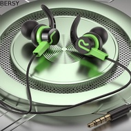 BERSY Wired Headset Sport Gamer Running Headset Sweatproof Ear Hook With Mic Super Bass Earbuds