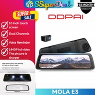 DDPAI Dashcam Mola E3 1440P Full HD Rearview Mirror Dash Cam DVR Car Camera Recorder