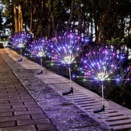 LED Solar Sensor Firework Light Garden Outdoor Waterproof Lampu Raya Bunga Api Viral Kelip Klip Lip 