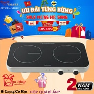 Bếp Điện Từ Đôi LocknLock EJI326WHT Tiện Ích Nhỏ Gọn Mặt Kính - Hàng Chính Hãng 2 Năm Bảo Hành