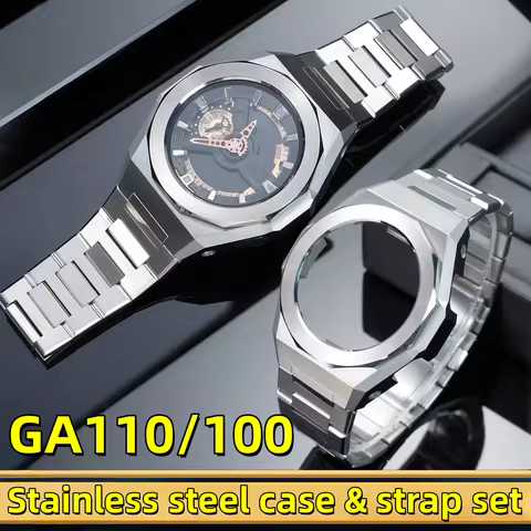 GA110 Mod Kit for Casio G-SHOCK GA-110 GA-120 GA100 Modification Stainless Steel Watch Case Strap Ru