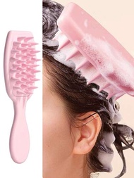 矽膠頭部按摩器,洗髮刷,適用於清潔頭髮的柔軟矽膠刷,去角質和減輕壓力促進髮根生長,可供女性、男性和兒童在沐浴時使用的淋浴髮刷