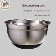 Stainless steel basin deepened and thickened non-slip silicone bottom egg beater bowl kneading noodles salad 20/24cm ki