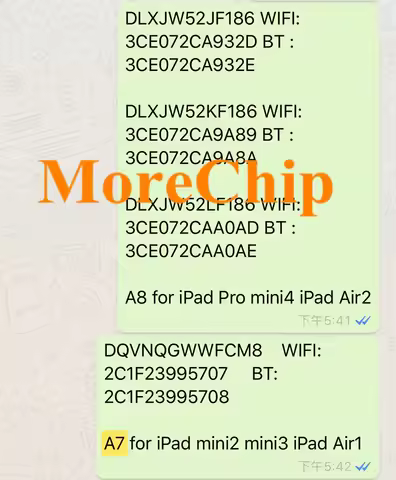 For iPad iCloud Unlock Serial Number Mini 1 2 3 4 5 6 7 Air1 2 2019 2018 Pro Wifi Address A5 A6 A7 A