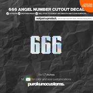 666 ANGEL NUMBER CUTOUT DECAL STICKER