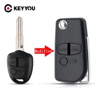 KEYYOU 20X 2 Buttons Modified Flip Folding Remote Key Shell Case For Mitsubishi Pajero Sport Outlander Grandis ASX