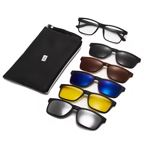 2202A 2 In 1 Polarized Night Vision Optical Magnetic Clip on Sunglasses Frames Clip on Sun Glasses F