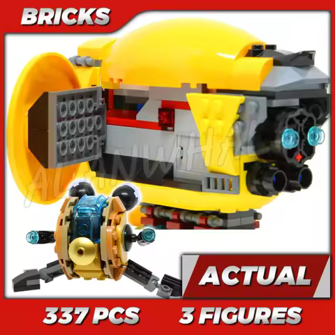 337pcs Super Revengers Galaxy Guardians Ayesha's Revenge Laser Drill Golden Drone 10745 Building Kit