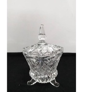 ((032 * 206L) 9.7X 14.5cm Glass Canister-GB Feet Glass Sugar Cup Glass Jar Tabung Kaca-GB 032 * 206L