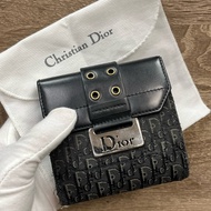 （老闆出國隨便賣）Christian Dior 迪奧 馬鞍 短夾 錢包 皮夾 附防塵袋 男女通用