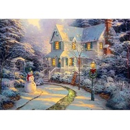 5D DIY Diamond Embroidery Full Diamond Snowman Snow Scenery Rhinestone Diamond Painting Cabin Bead Painting