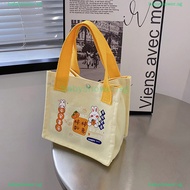 Babyshower Canvas Lunch Bag Cute Japanese Style Lunch Box Picnic Tote Small Handbag Cotton Cloth Reusable Food Storage Bags Shoulder Bag SG