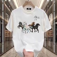 COD 2026M-8XL Large Size Short t-Shirt Pure Cotton Men Summer Breathable Comfortable Loose Casual Ro