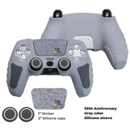 30Th Anniversary Gray Color Silicone Cover Case Sleeve For PS5/Slim/Pro Controller With Thumbstick S